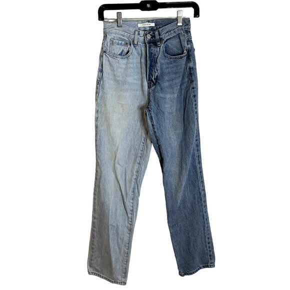 Pacsun Two Toned Straight Leg Jeans Womens Size 24 Button Fly - Picture 1 of 4